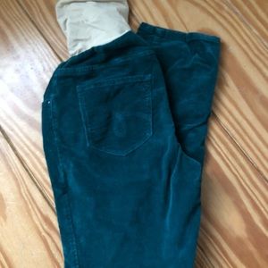 Corduroy Teal Maternity Pants